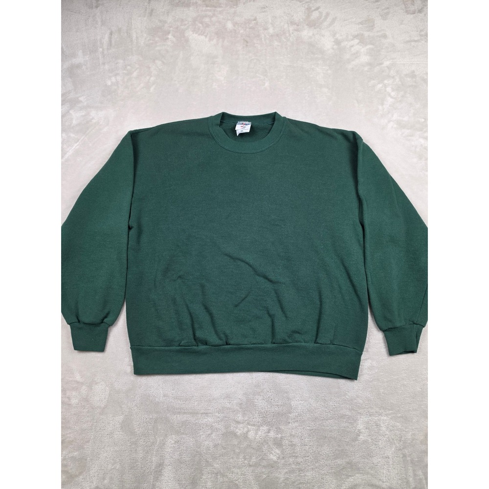 Vintage Jerzees Sweatshirt Adult XL Green NuBlend Crewneck Blank USA Made